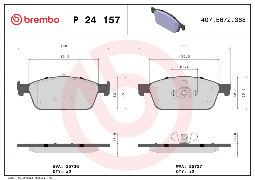 Placute frana BREMBO P24157 [2]