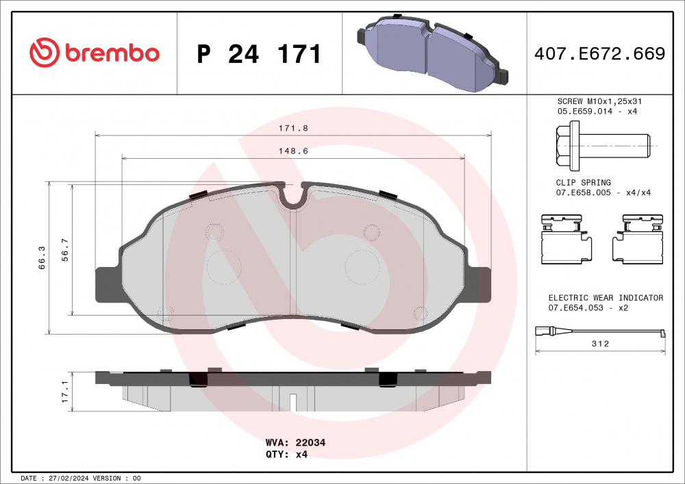 Placute frana BREMBO P24171 [2]