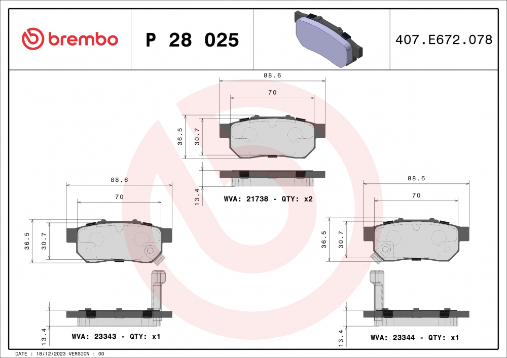 Placute frana BREMBO P28025 [1]