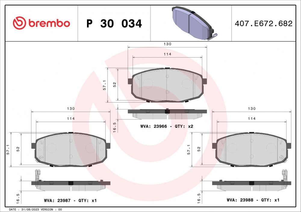 Placute frana BREMBO P30034 [2]