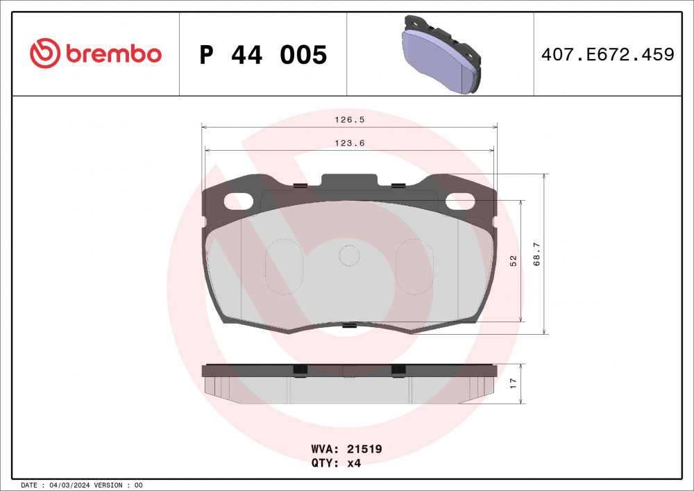 Placute frana BREMBO P44005 [2]