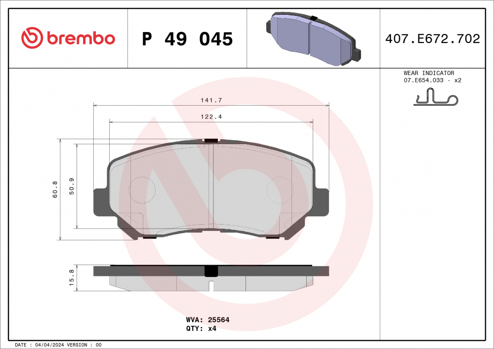 Placute frana BREMBO P49045 [1]