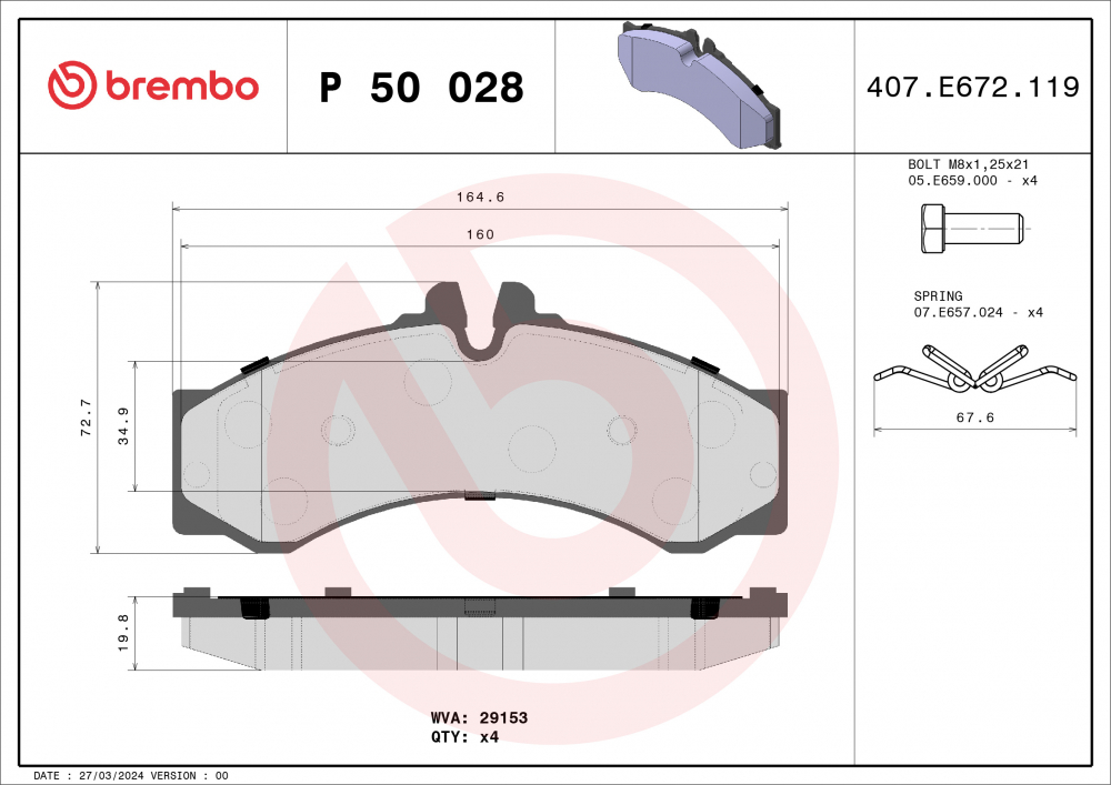 Placute frana BREMBO P50028 [1]