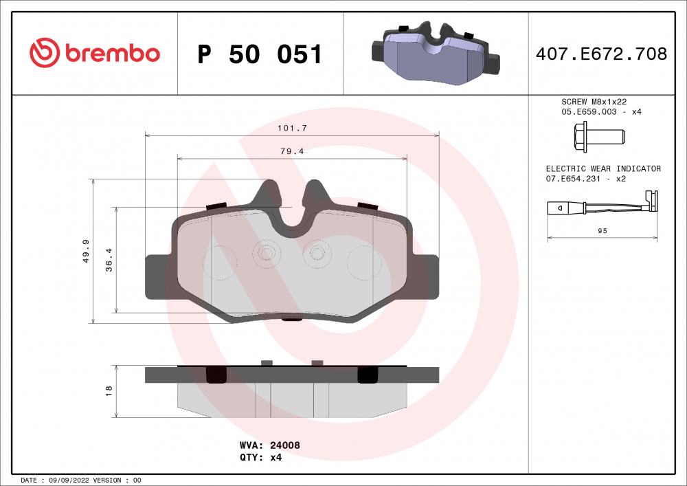 Placute frana BREMBO P50051 [1]