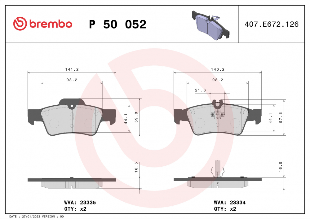 Placute frana BREMBO P50052 [2]