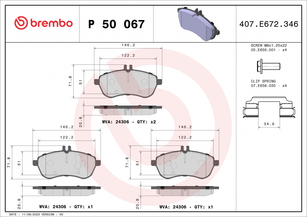 Placute frana BREMBO P50067 [2]
