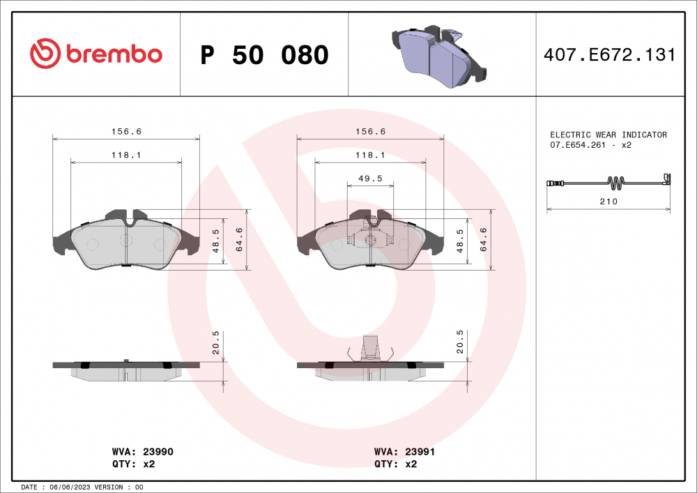Placute frana BREMBO P50080 [1]