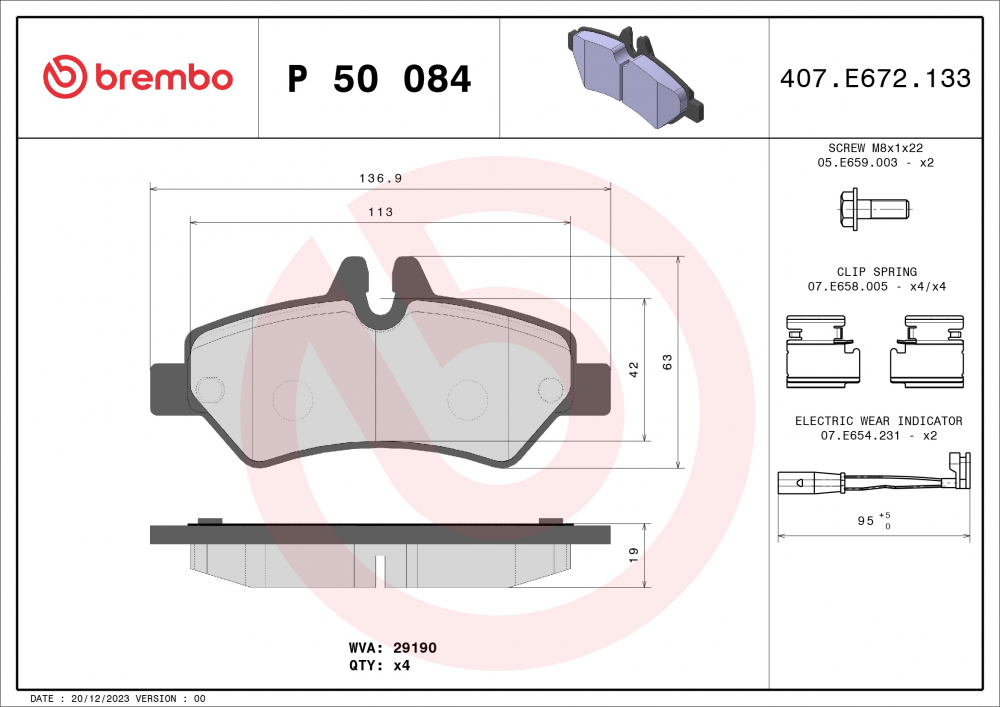 Placute frana BREMBO P50084 [2]
