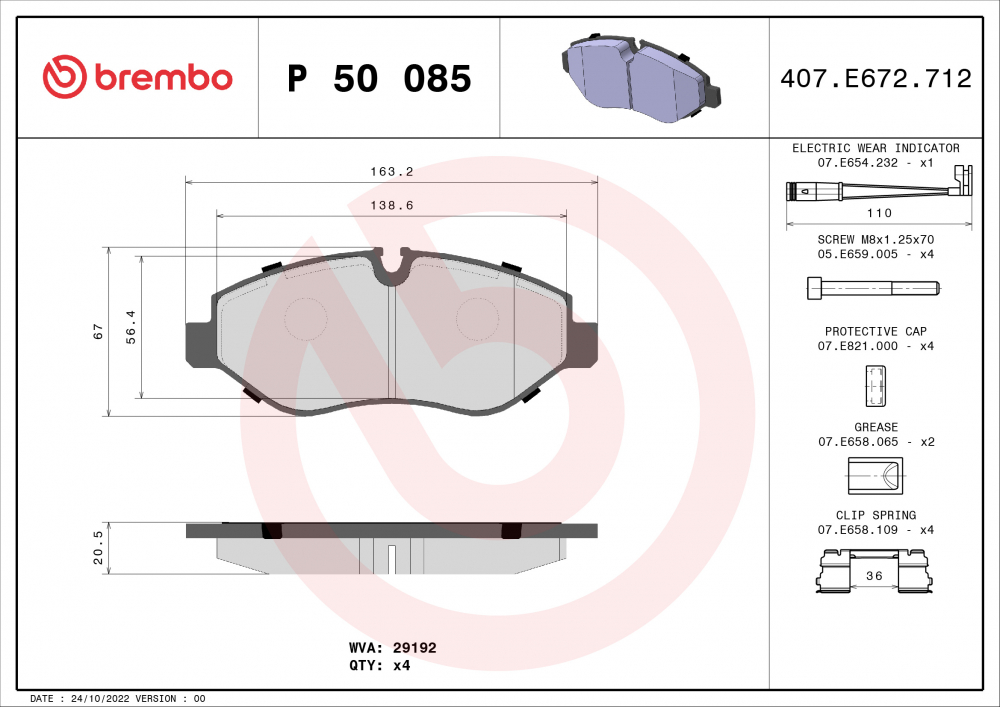 Placute frana BREMBO P50085 [2]