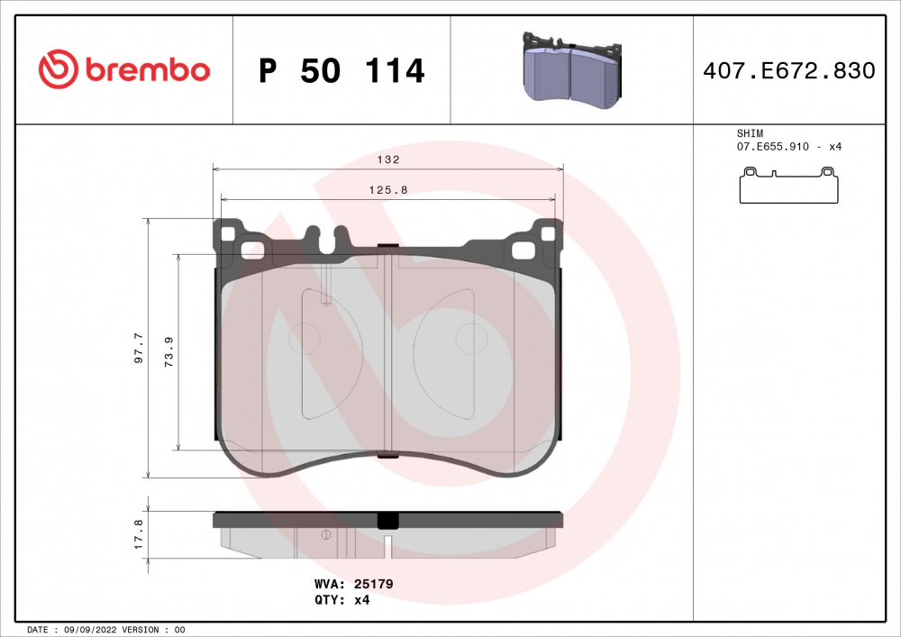 Placute frana BREMBO P50114 [2]