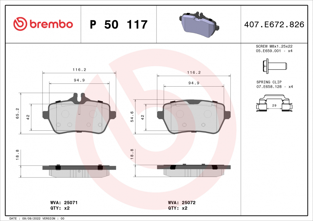 Placute frana BREMBO P50117 [2]