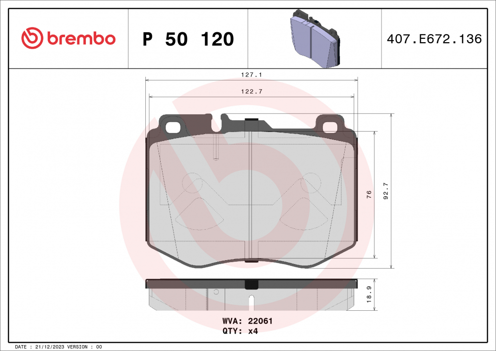 Placute frana BREMBO P50120 [2]