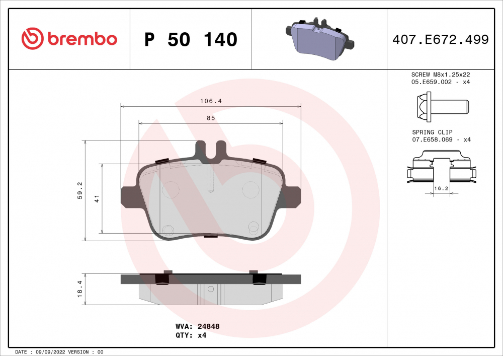 Placute frana BREMBO P50140 [2]