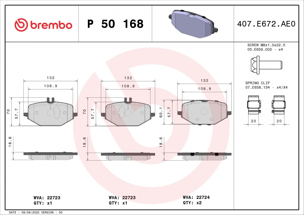 Placute frana BREMBO P50168 [2]