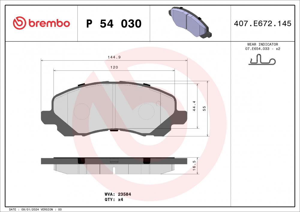 Placute frana BREMBO P54030 [2]