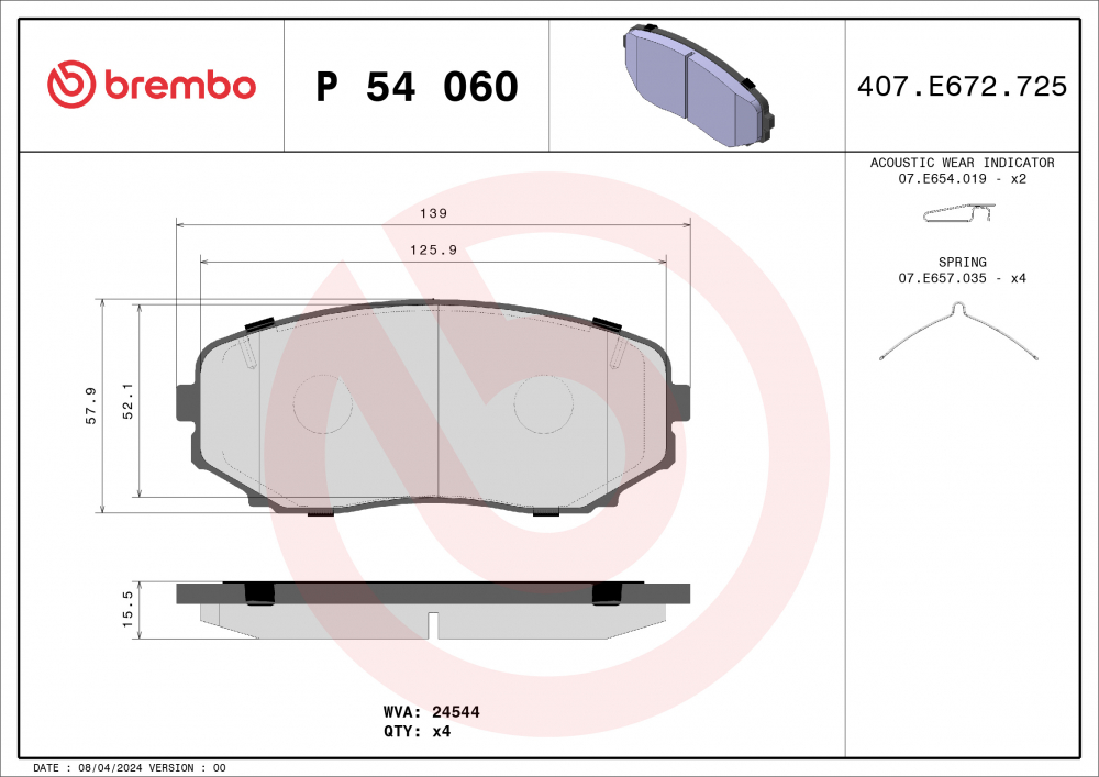 Placute frana BREMBO P54060 [2]