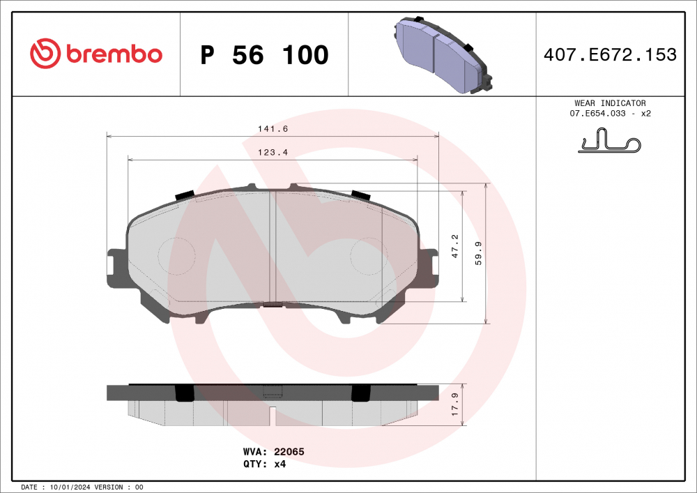 Placute frana BREMBO P56100 [2]