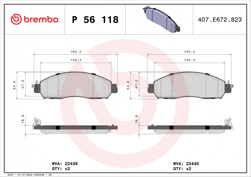 Placute frana BREMBO P56118 [1]