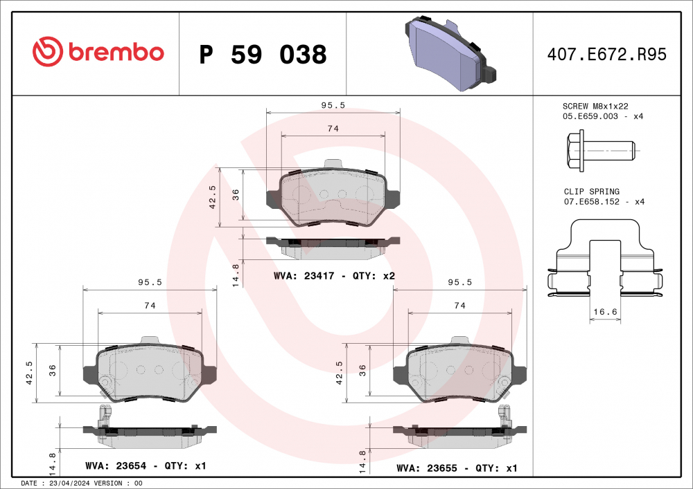 Placute frana BREMBO P59038 [2]