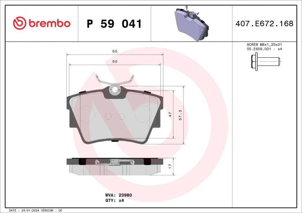Placute frana BREMBO P59041 [1]