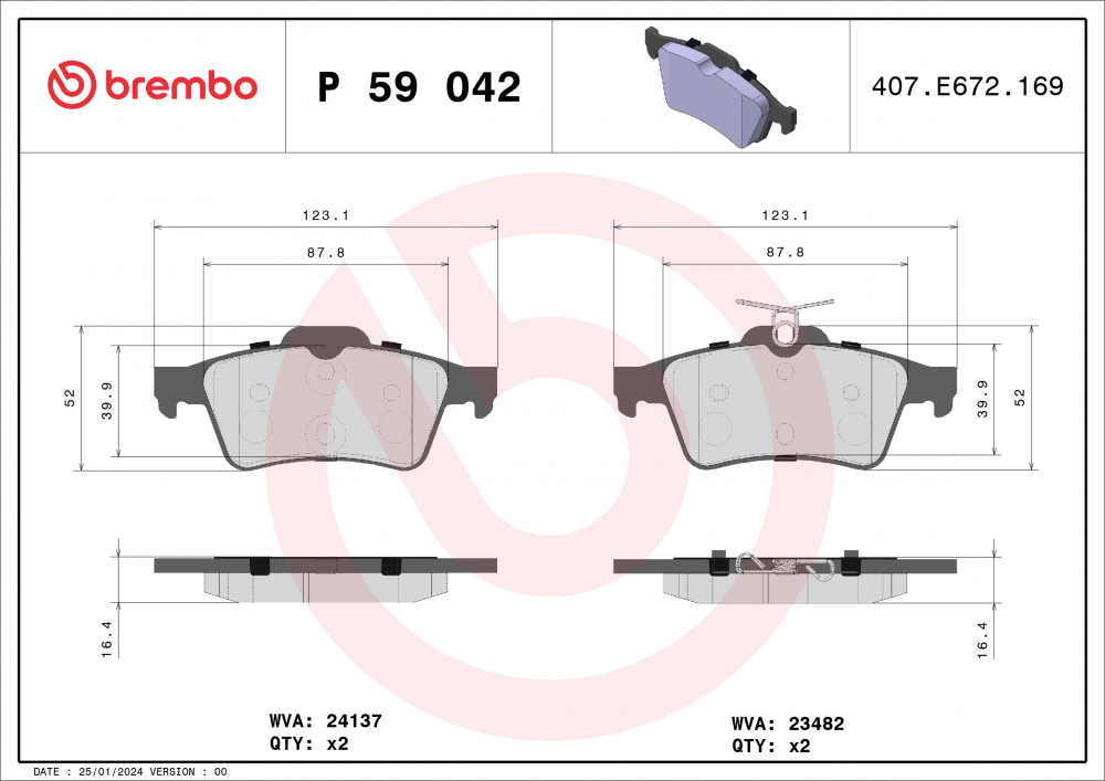 Placute frana BREMBO P59042 [1]