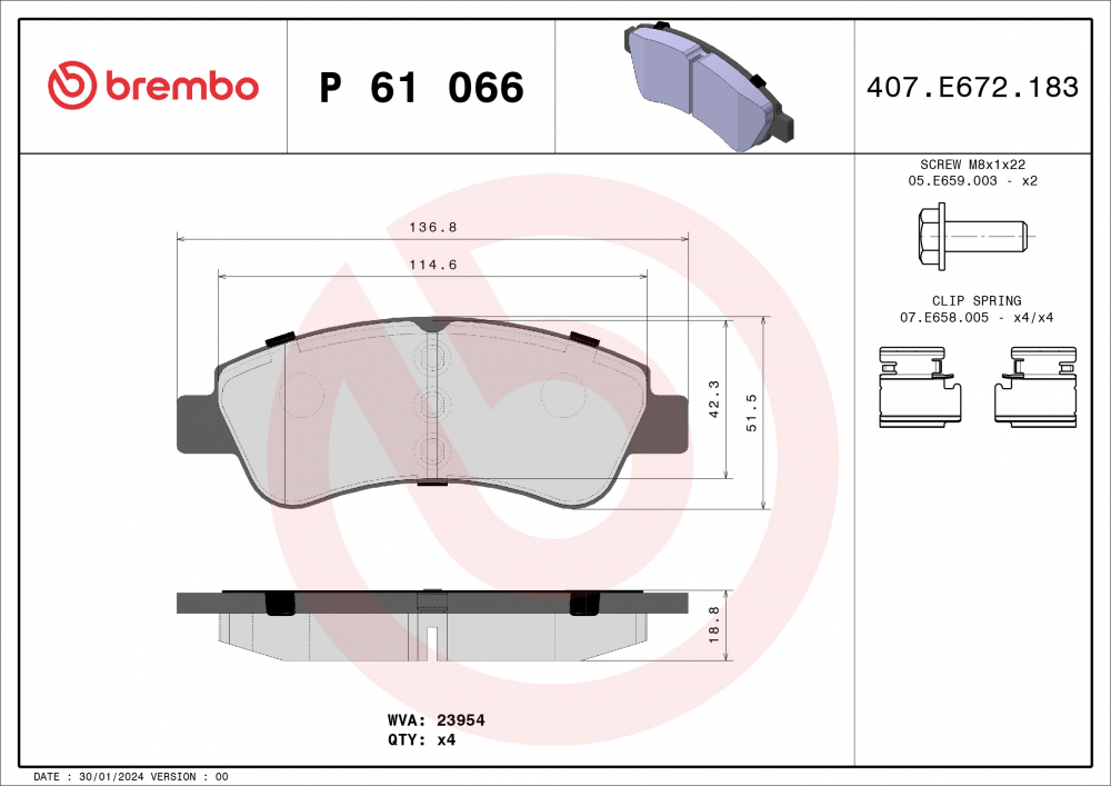 Placute frana BREMBO P61066 [2]