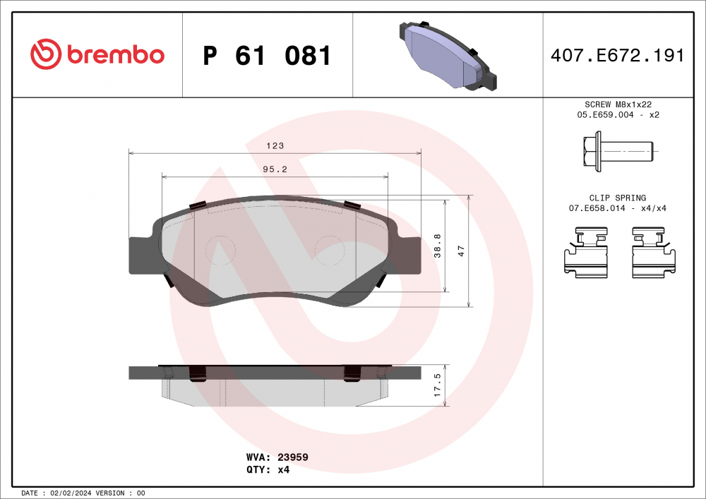 Placute frana BREMBO P61081 [1]