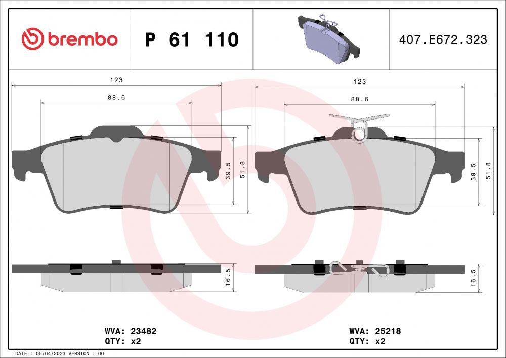 Placute frana BREMBO P61110 [2]