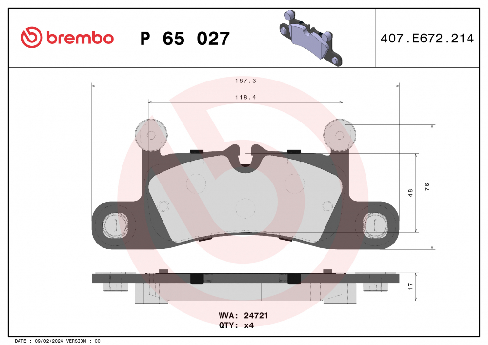 Placute frana BREMBO P65027 [1]