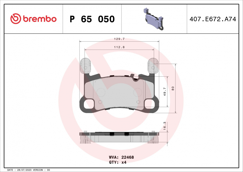 Placute frana BREMBO P65050 [1]