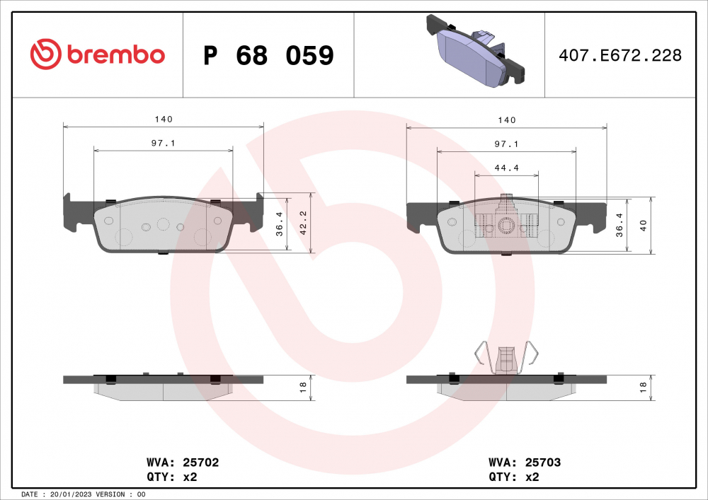 Placute frana BREMBO P68059 [2]