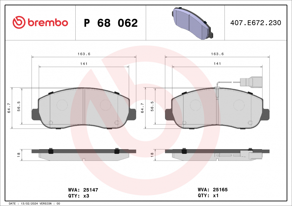 Placute frana BREMBO P68062 [1]