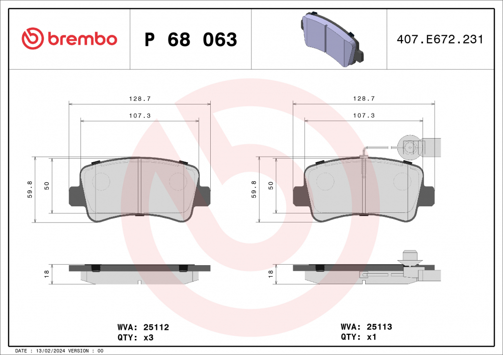 Placute frana BREMBO P68063 [2]