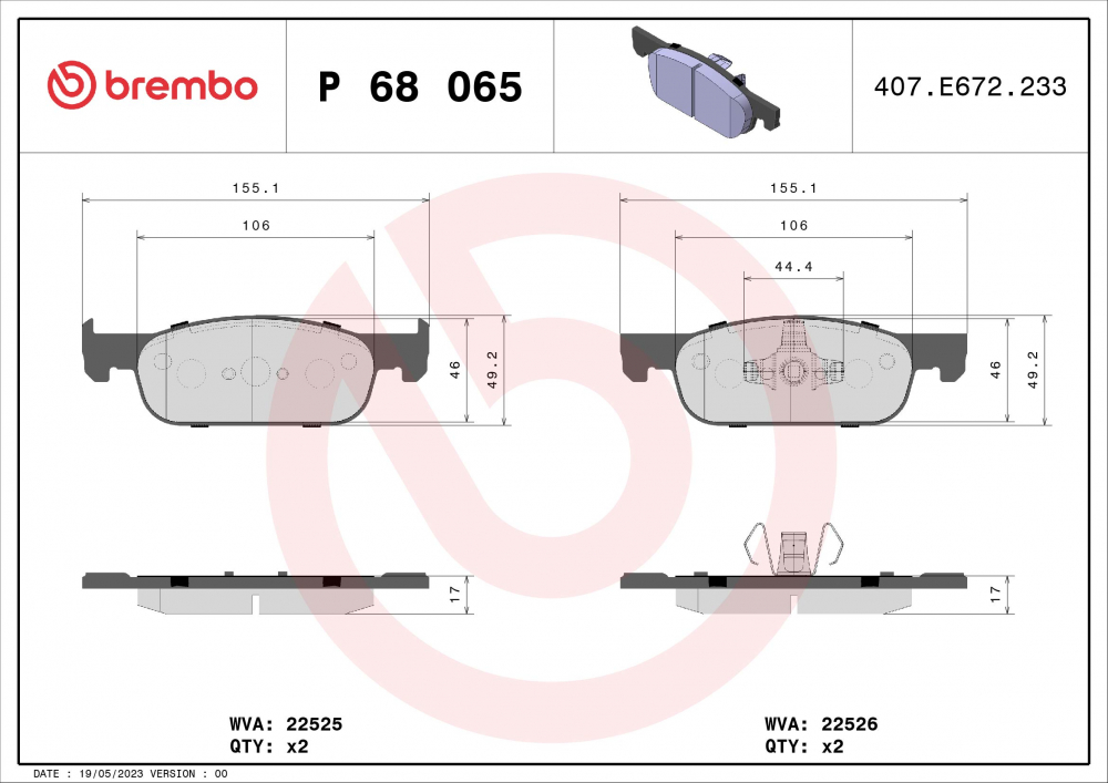 Placute frana BREMBO P68065 [2]