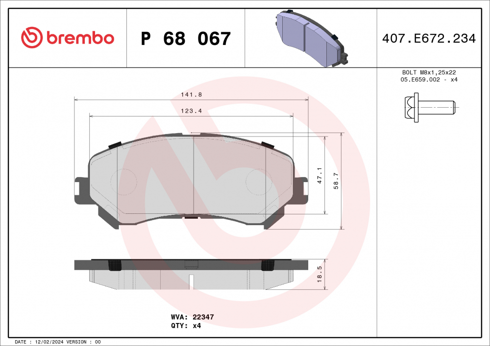 Placute frana BREMBO P68067 [2]