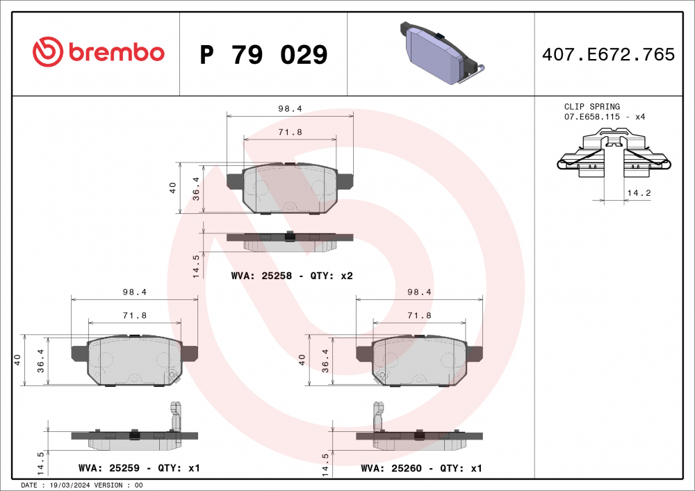 Placute frana BREMBO P79029 [2]