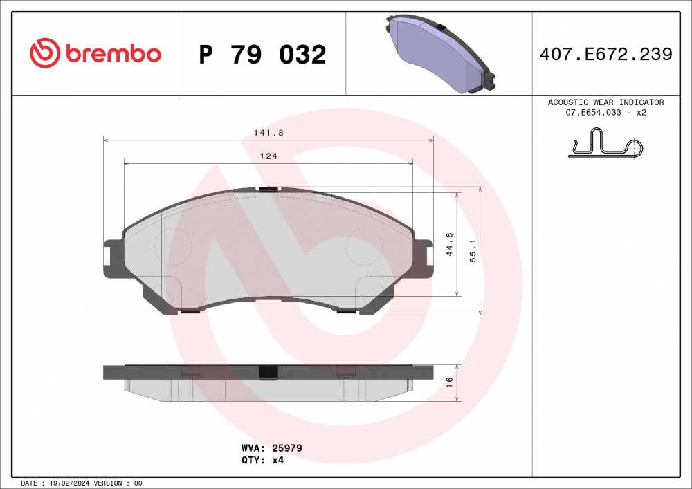 Placute frana BREMBO P79032 [2]