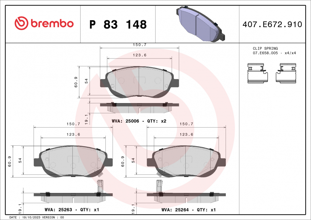 Placute frana BREMBO P83148 [1]