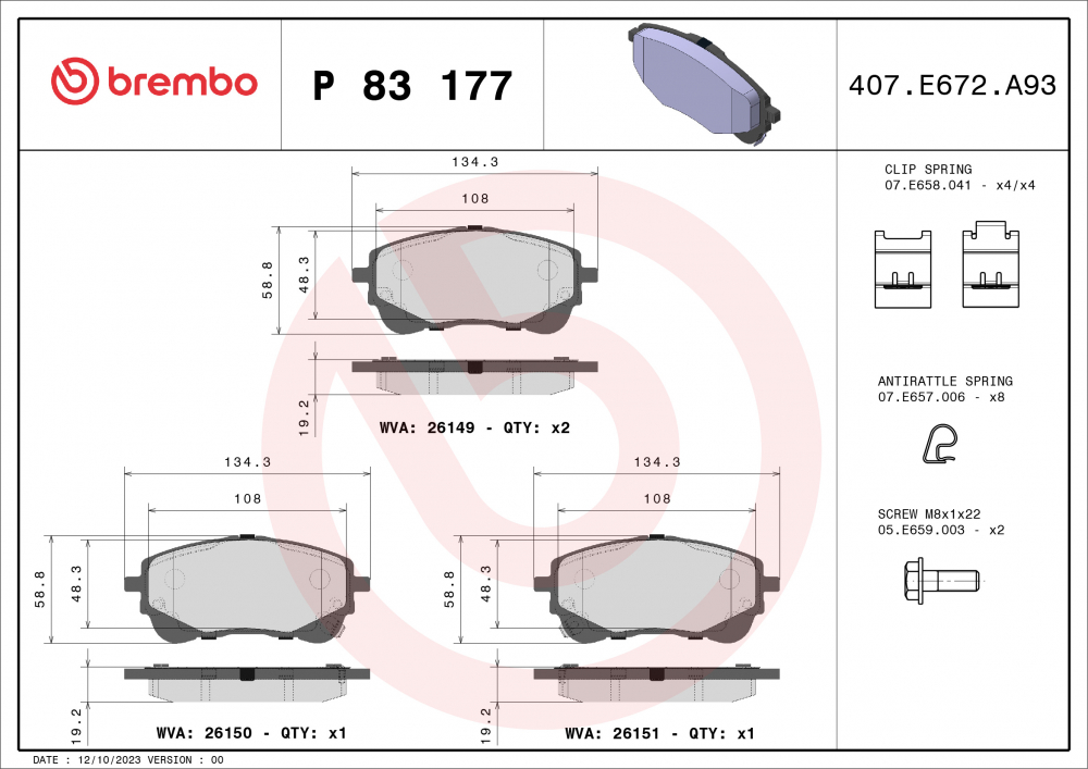 Placute frana BREMBO P83177 [2]