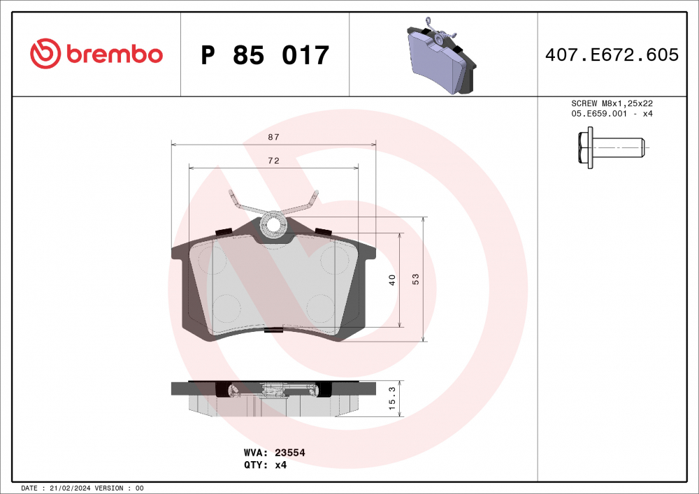Placute frana BREMBO P85017 [1]