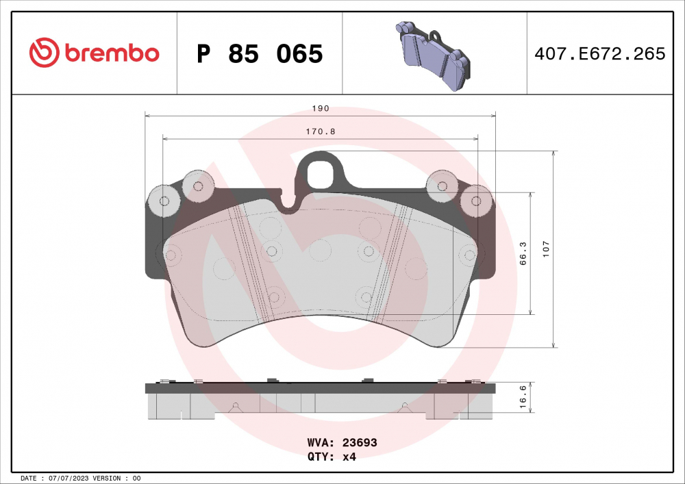 Placute frana BREMBO P85065 [2]
