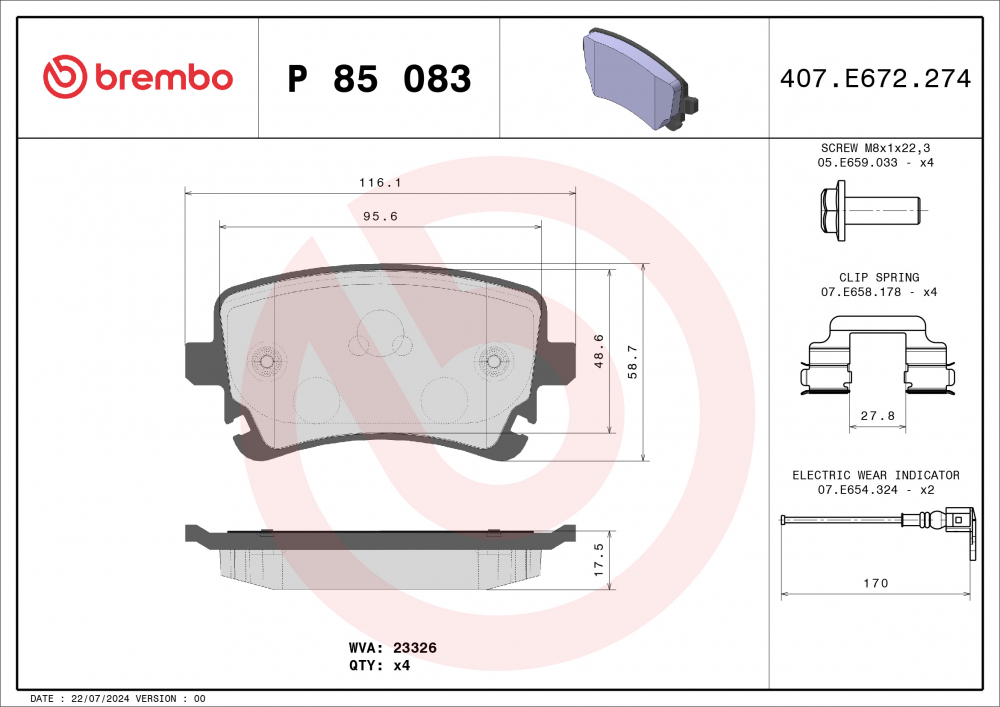 Placute frana BREMBO P85083 [1]