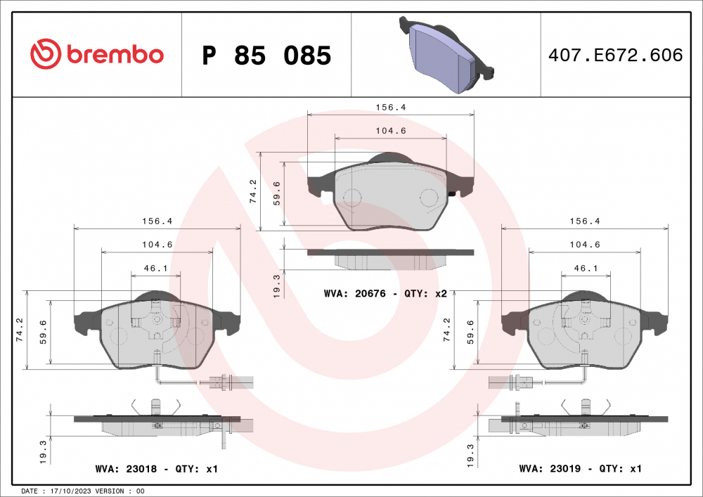 Placute frana BREMBO P85085 [2]