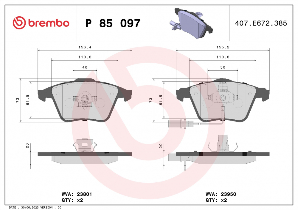 Placute frana BREMBO P85097 [1]