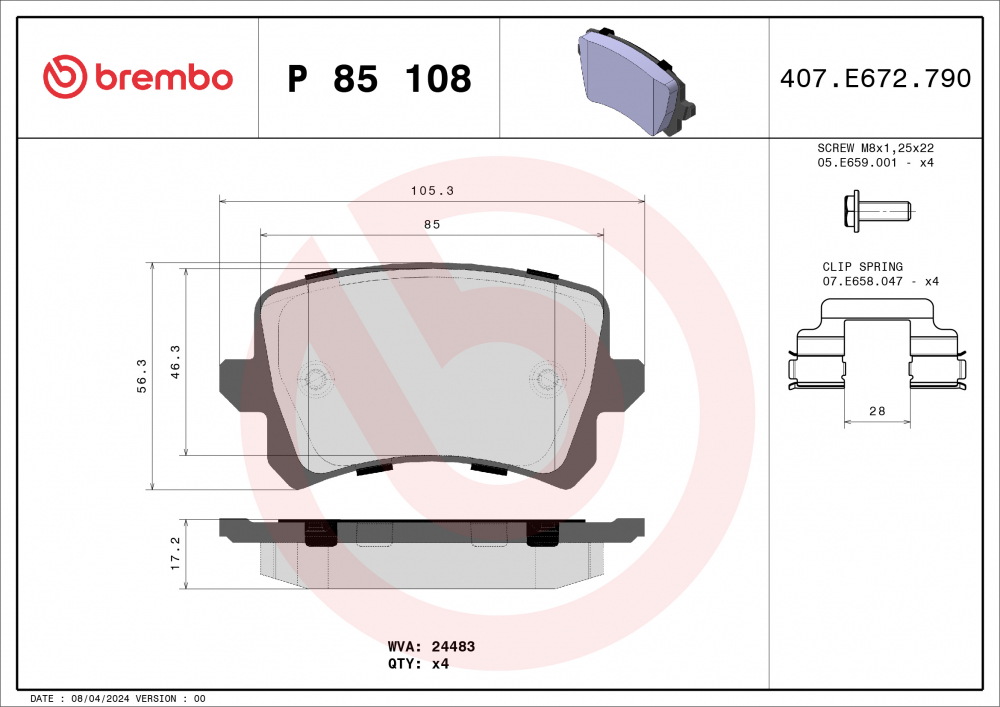 Placute frana BREMBO P85108 [2]