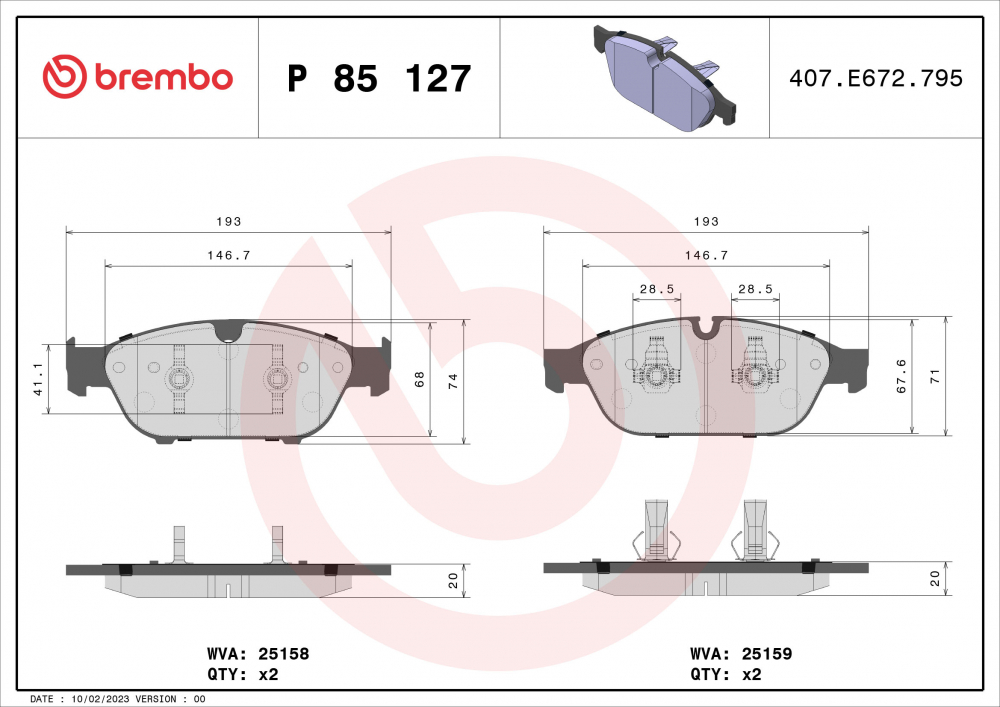 Placute frana BREMBO P85127 [2]