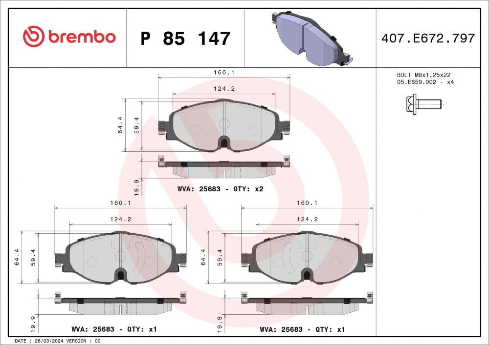 Placute frana BREMBO P85147 [1]