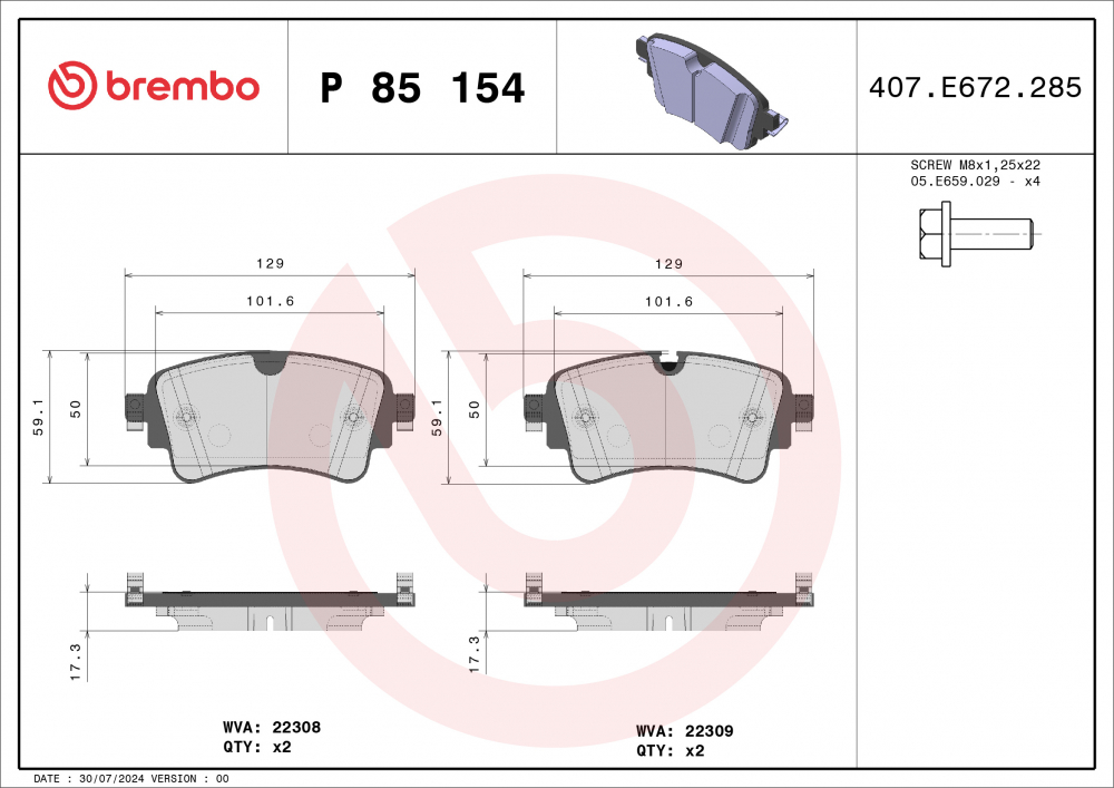 Placute frana BREMBO P85154 [1]
