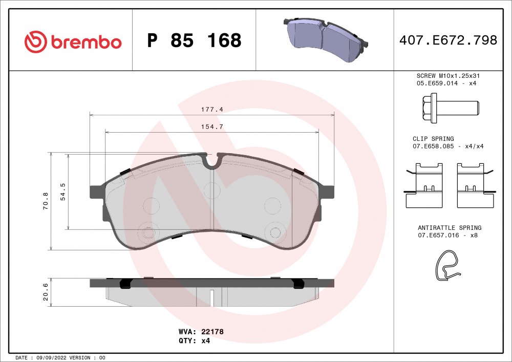 Placute frana BREMBO P85168 [2]