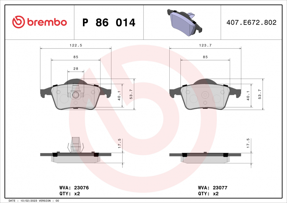 Placute frana BREMBO P86014 [1]